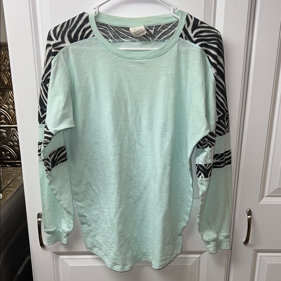 PINK Victoria's Secret Tops - PINK Mint Green Zebra Print Shirt, XS